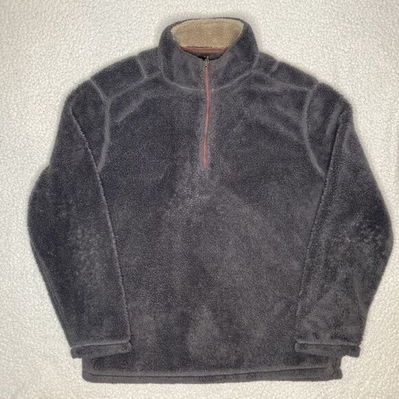 True Grit Gray Fleece 1/4 Zip Pullover: Size Small - Picture 1 of 11